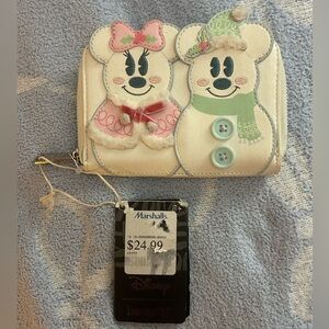 Disney Loungefly Minnie and Mickey Snowman Wallet
